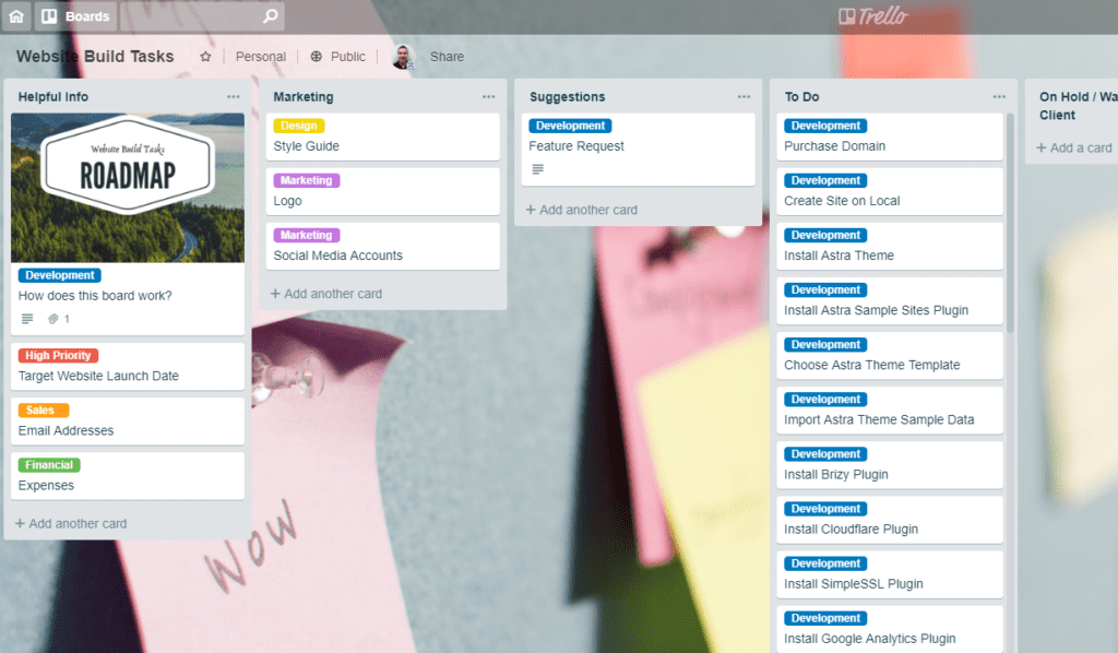 Trello Like Drag and Drop Cards for Project Management Software