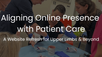 Healthcare professionals performing hand therapy during a treatment session at Upper Limbs & Beyond